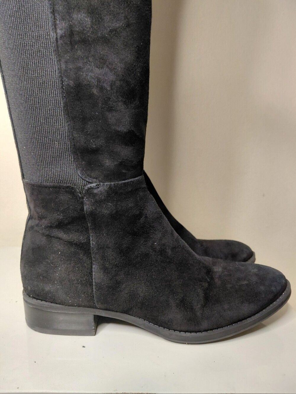 Sam Edelman Black Over-the-Knee Suede Stretch Boots Size 7.5 - Picture 6 of 11
